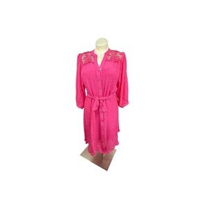 Women's M Figueroa & Flower NWT‎ Pink 3/4 Sleeve Dress Beach Cruise Vacation
